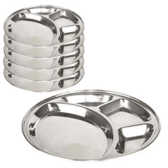 SS 5 Compartment Plate