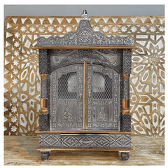 Indian Handmade Aluminum & Copper Oxidized Home Temple 58x23x38 CM