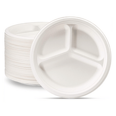 Three Compartment Plate 40 PCS ( Disposable )