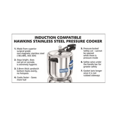 Hawkins Stainless Steel Pressure Cooker 6L HSS60