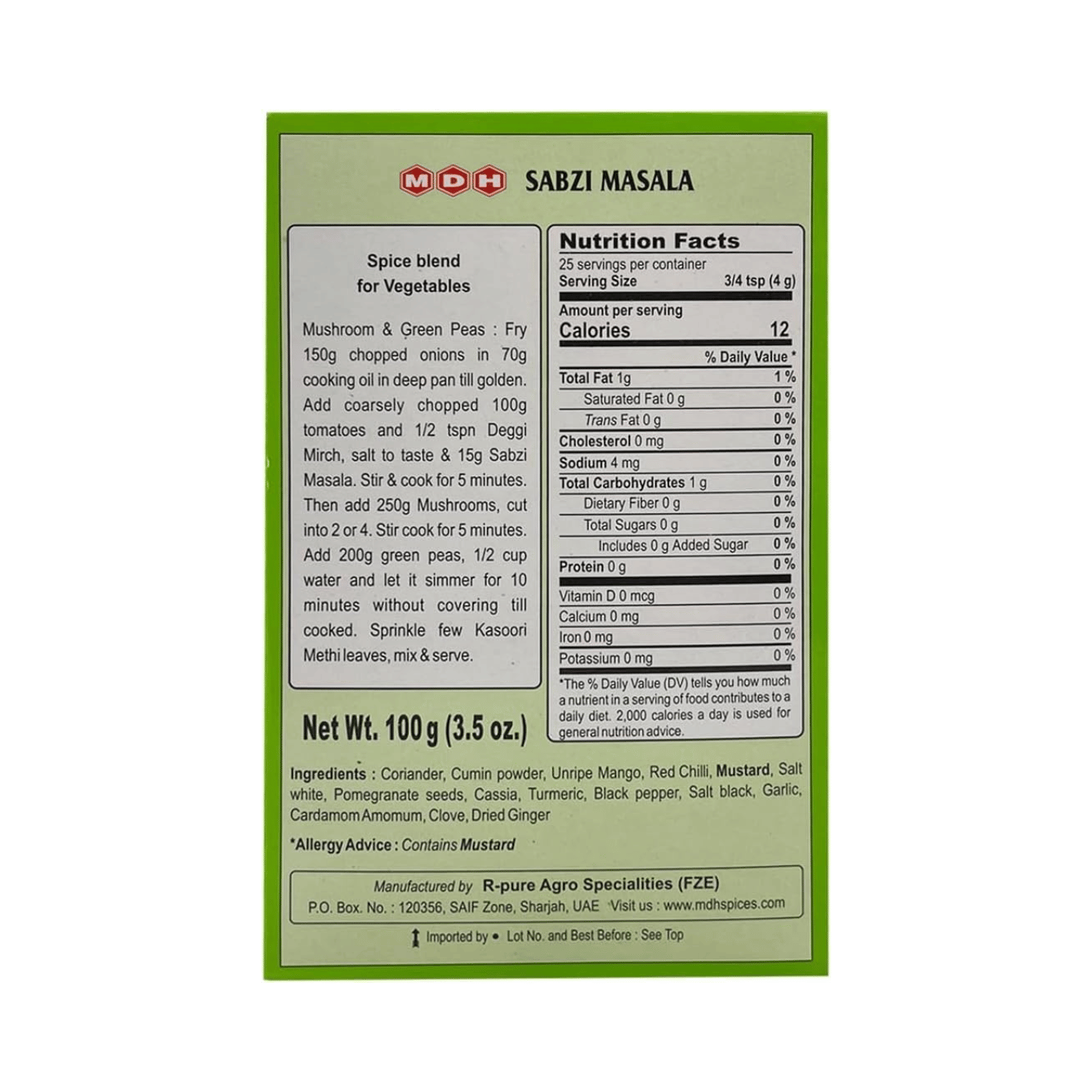 MDH SABJI MSL 100G