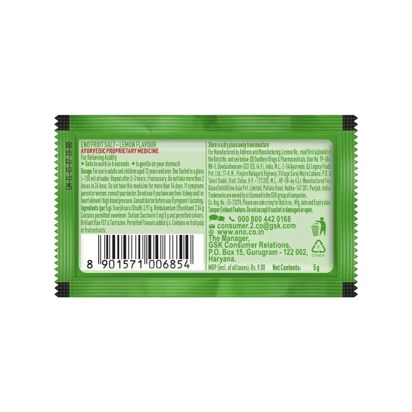 Eno Lemon Flavour Fruit Salt 100g