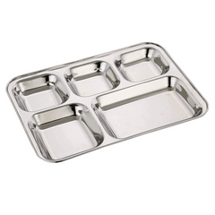 SS 5 Rectangular Compartment Plate
